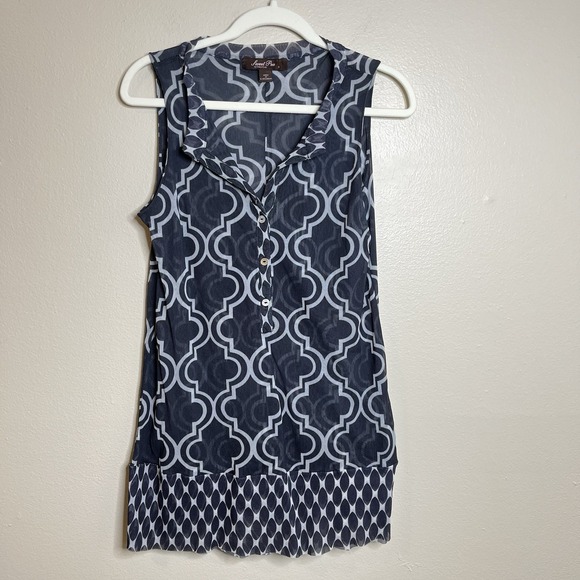 Sweet Pea by Stacy Frati Tops - Women's Y2K Sweet Pea Top Sheer Tunic S Preppy Coquette Mixed Pattern